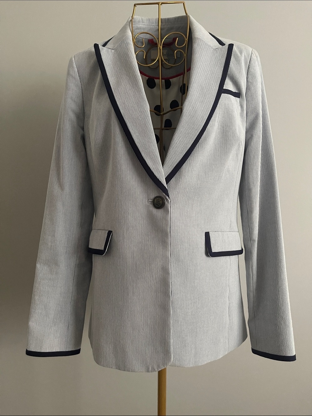 Boden Light blue  Blazer with Navy Trim